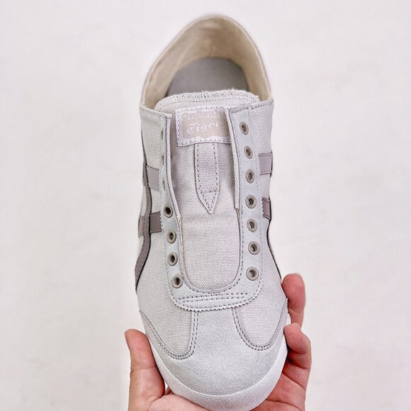 Onitsuka Tiger Mexico 66 Light Grey Canvas Sneakers - Picture 4 of 8